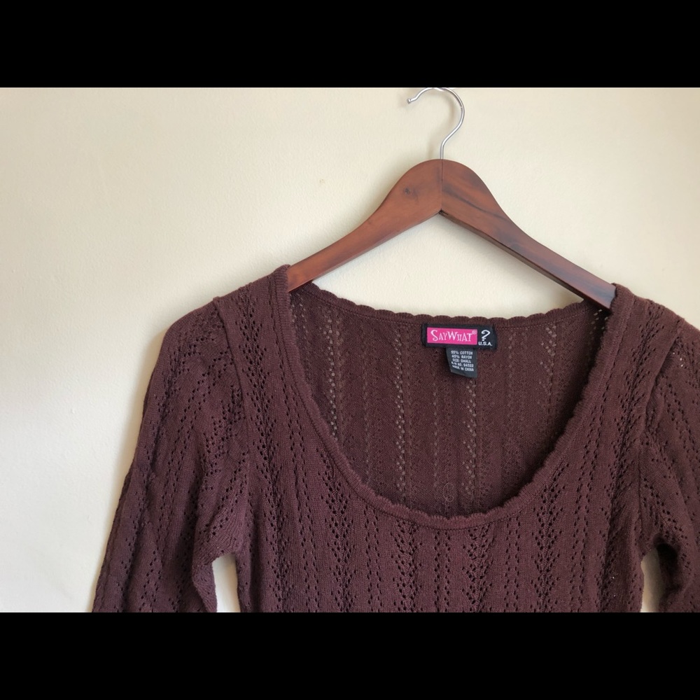 Vintage Say What? Crocheted Sweater Dores